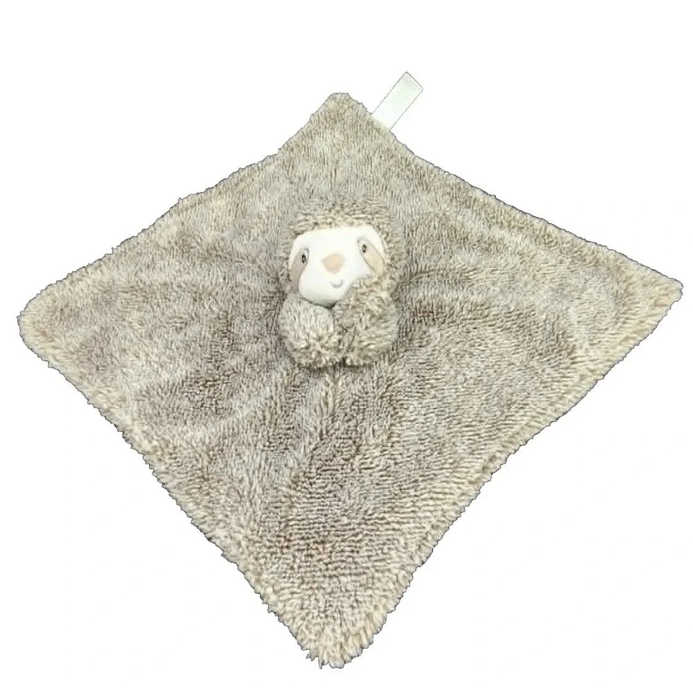 Carter's Sloth‎ Security Blanket Tan Cream Lovey Snuggler Plush 25063 Baby Toy
